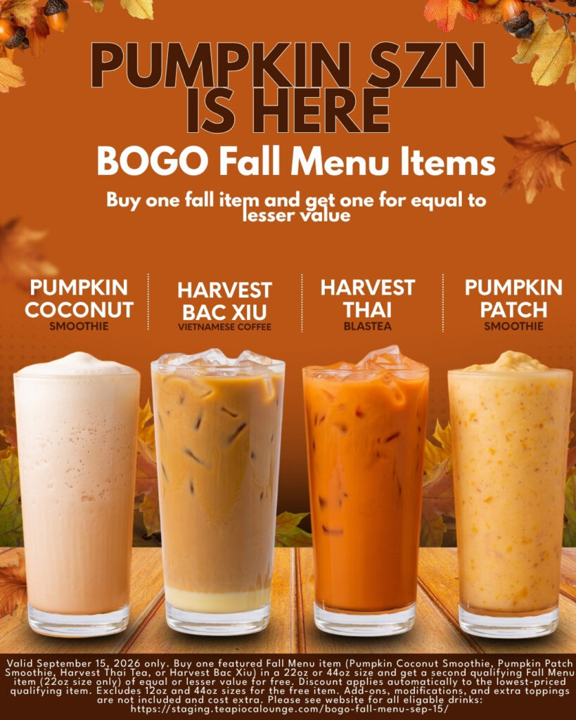 Fall Menu Flash Sale